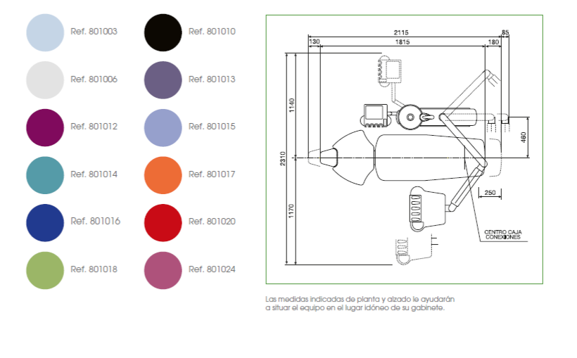 aparatología dental colores tapiceria sillon prince fedesa daltech